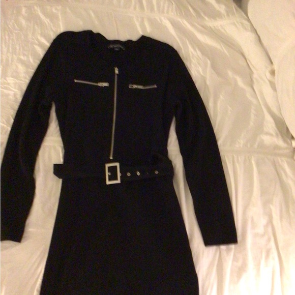 Black Dress Long Sleeve, Zippered In Front by Designer INC - Picture 9 of 9